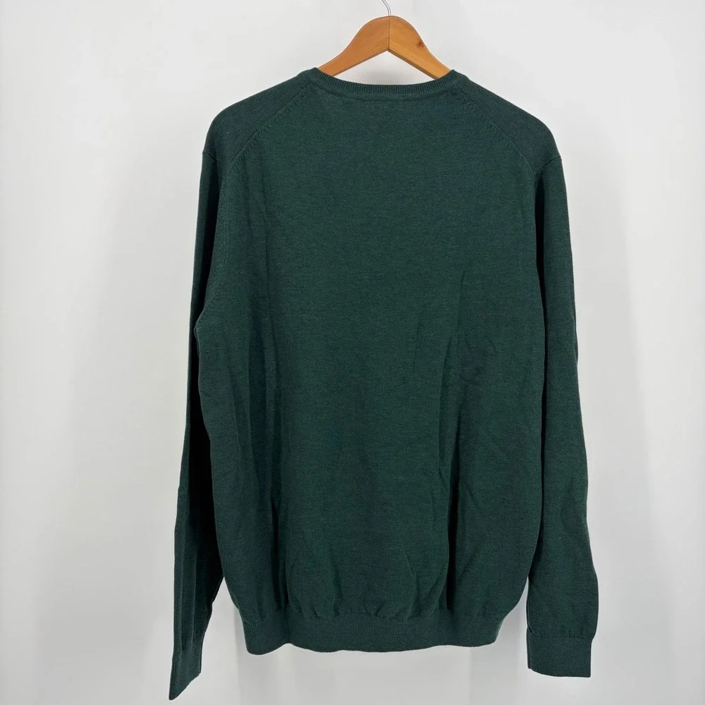 Van Heusen V-Neck Sweater Mens XXL 2 Pack Green Burgundy Cotton Blend NEW